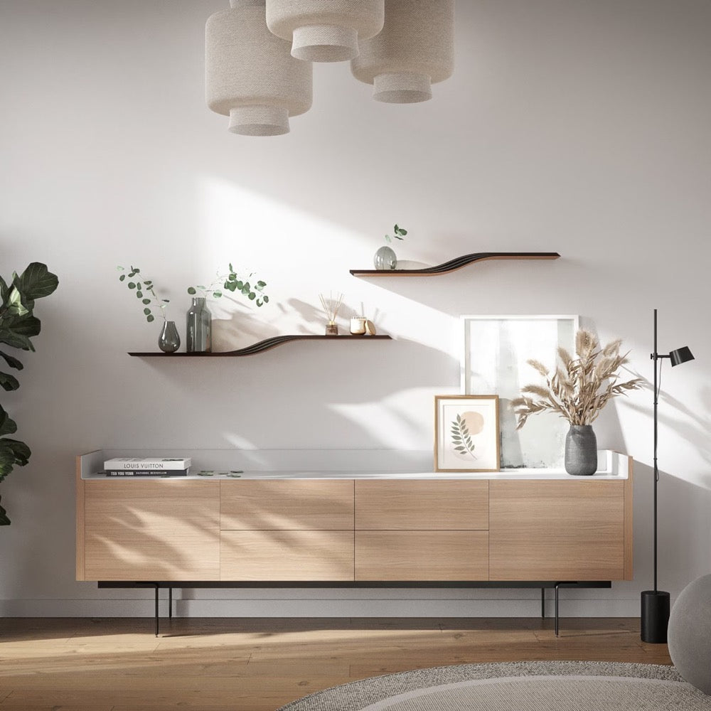 Floating wall shelf Oak, mounted shelves, wood, book, geometric, Wandregal, Modern wooden Shelves, handmade furniture